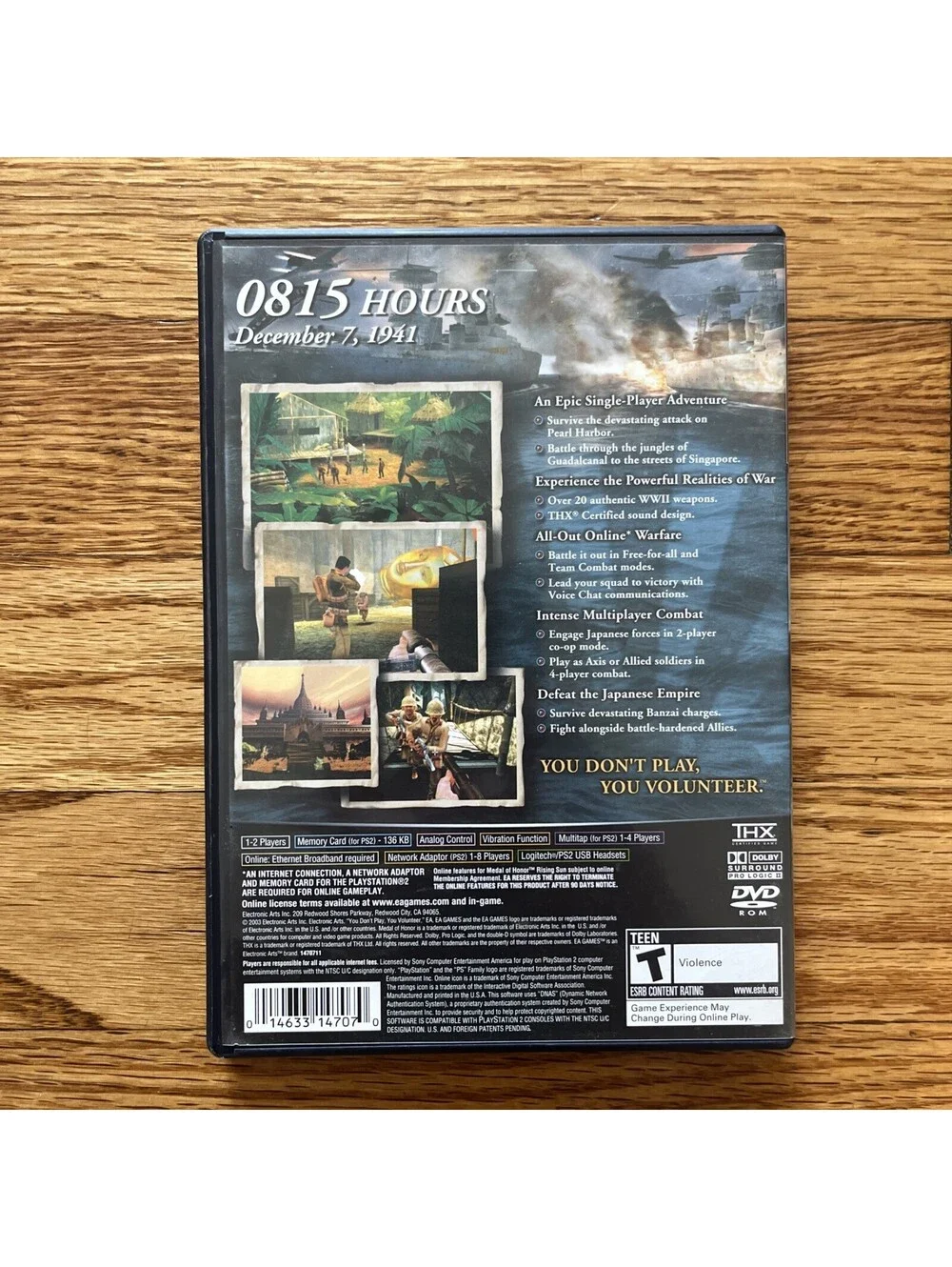 Medal of Honor: Rising Sun (Sony PlayStation 2, PS2) Complete CIB w/Manual Reg